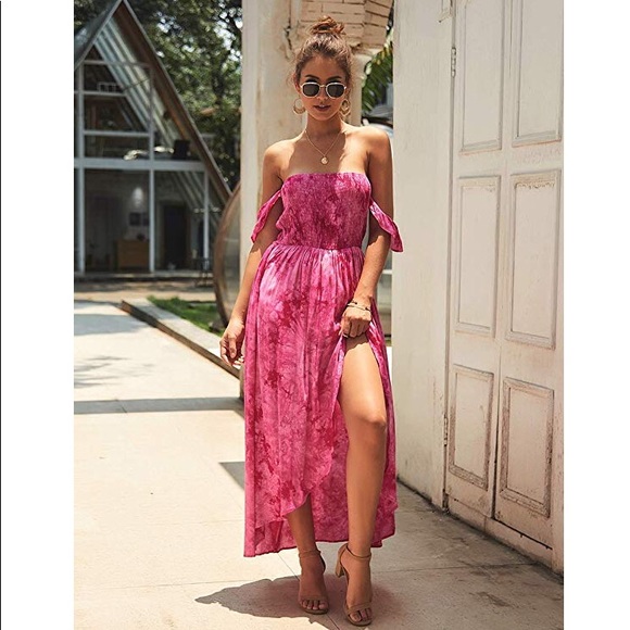 Pink high low maxi dress - Picture 2 of 3